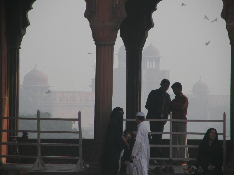view of the Red Fort from Jama Masjid, Delhi