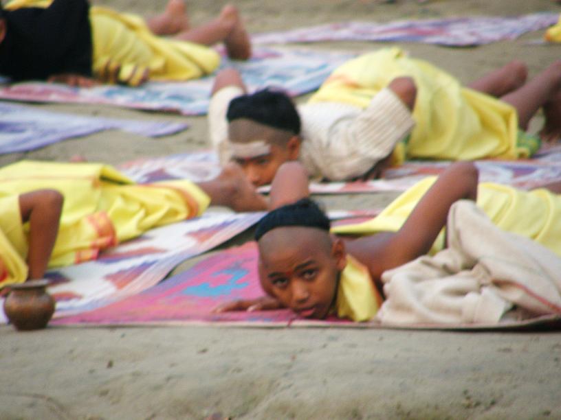 yoga class, Vijayanagaram Ghat, Varanasi