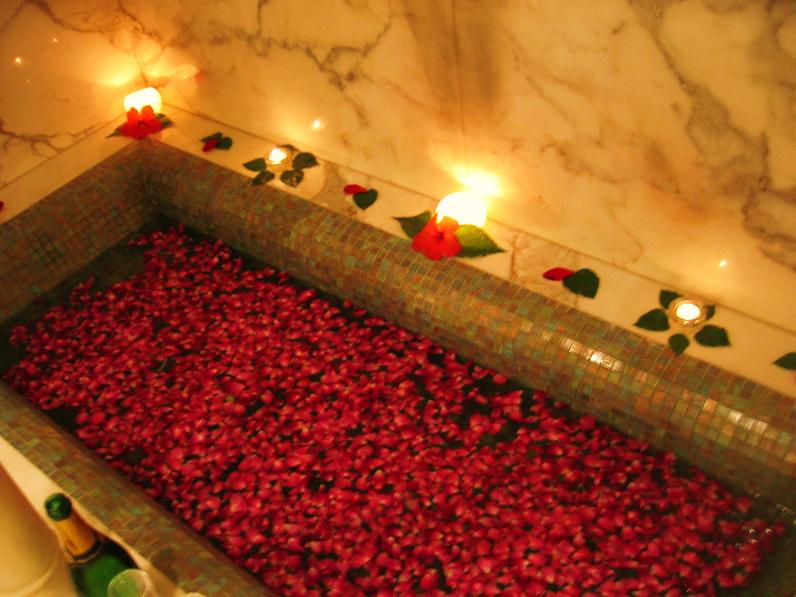 rose petal bath, Lake Palace Hotel, Udaipur
